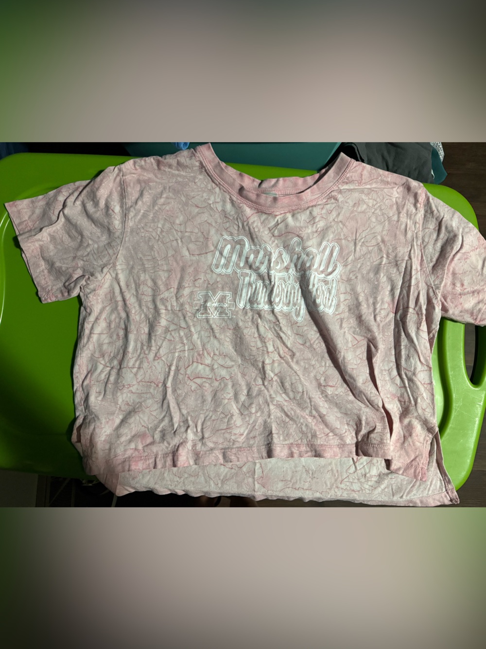 Marshall university crop tshirt pink